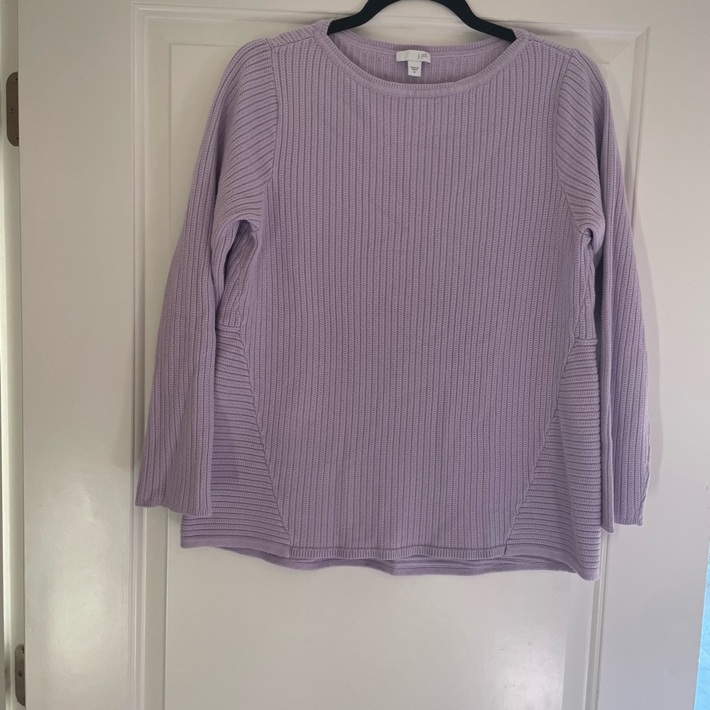 Beautiful Purple Knit J Jill Sweater 55% Cotton Size M Easter Spring